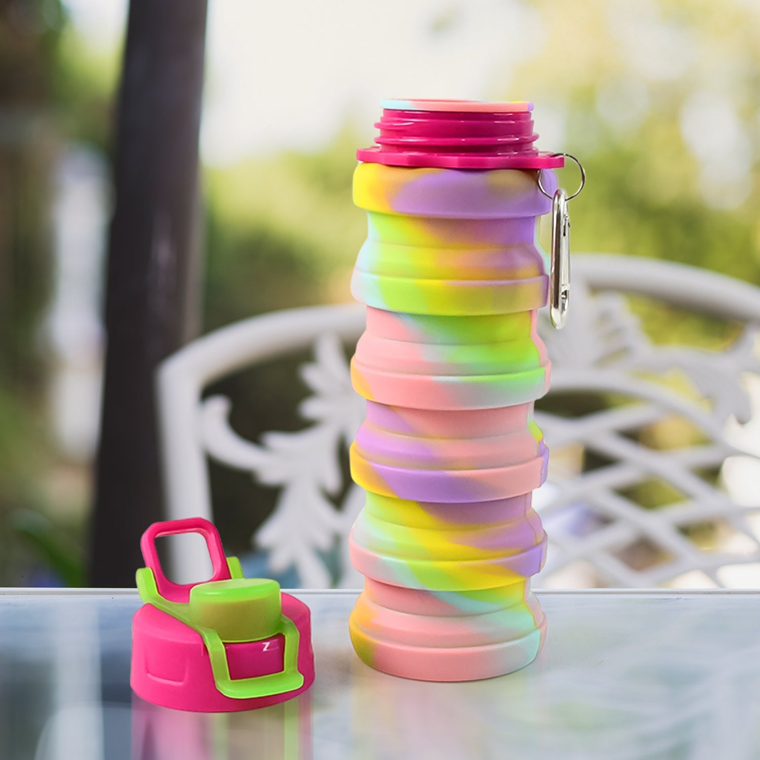 Swirl Pattern Silicone Water Bottle  Swirl Pattern Silicone Water Bottle